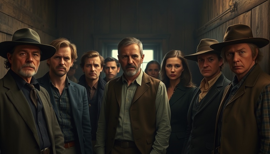 Vintage-clad group in rustic room reflecting on Sinners box office success.