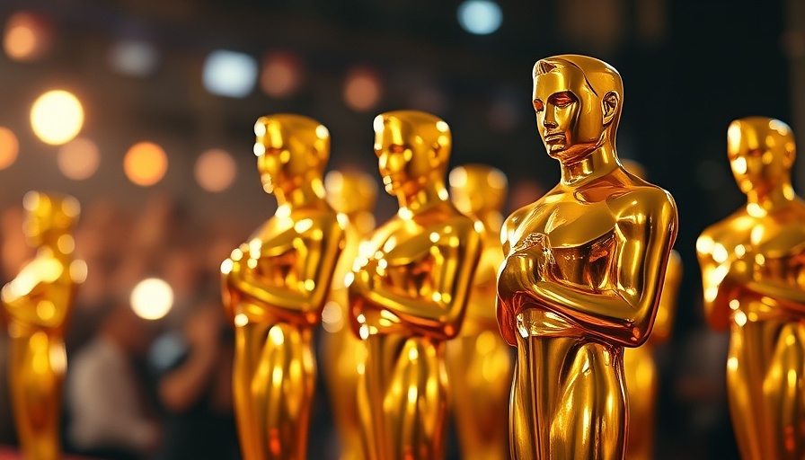 Oscar statuettes shining brightly, symbolizing Oscar voting rules 2025.