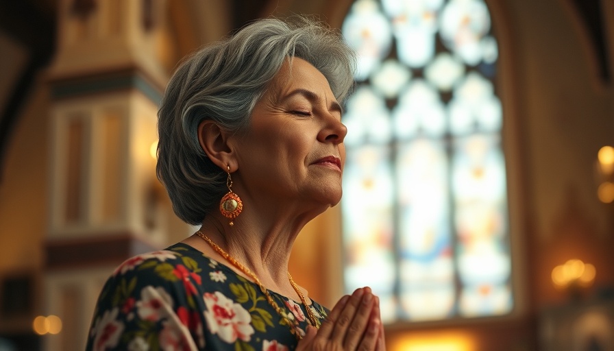 Thoughtful woman praying in church, reflecting Pope Francis Legacy.