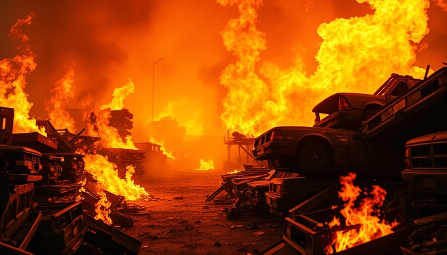Firefighters in Davenport salvage yard fire, intense flames