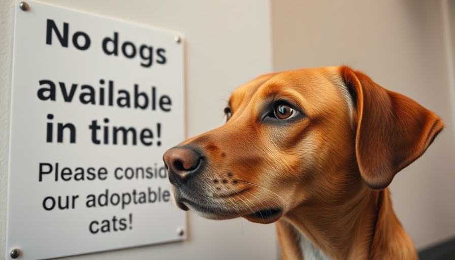 Pasco County dog adoptions suspended, brown dog beside no-adoption sign.