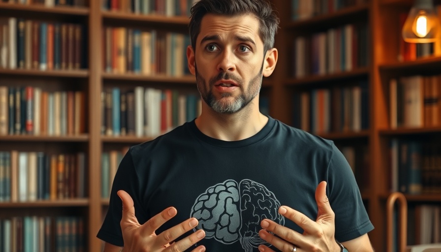 Person discussing memory improvement techniques in a cozy library setting.