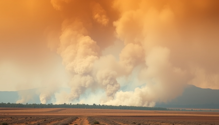 Thick smoke from brush fire in Flagler County, expansive field.