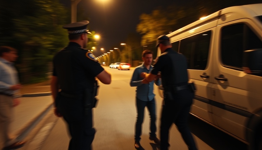 Kissimmee police officer arrest scenario captured on body camera at night.