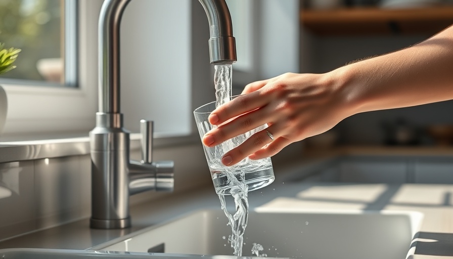 Close-up of hands filling glass at kitchen sink, fluoride debate Florida water supply.