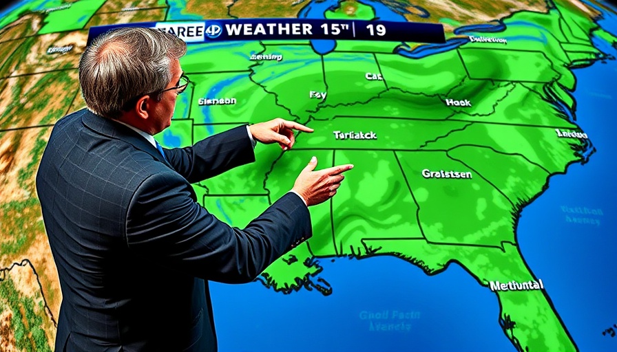 Orlando Weather Updates with forecaster analyzing map on screen.