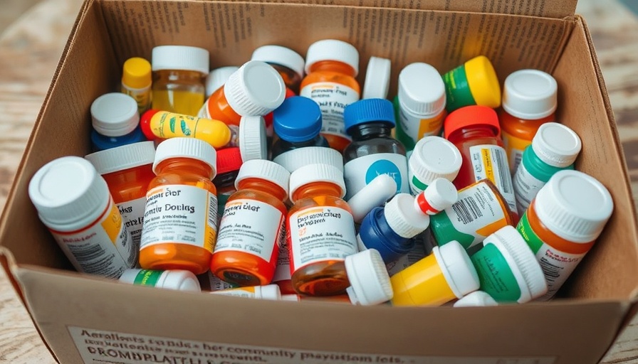 Prescription Drug Take Back Day: box of pill bottles returned.