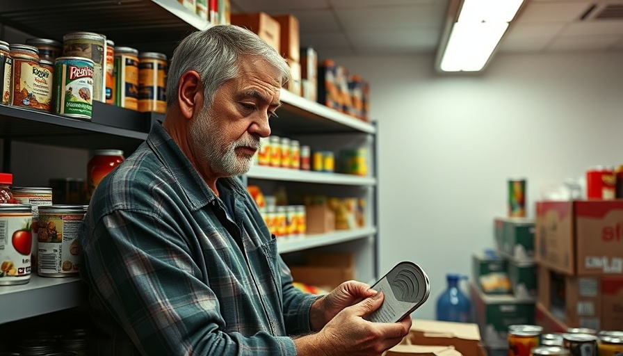 Man organizing pantry for Central Florida homeless outreach.