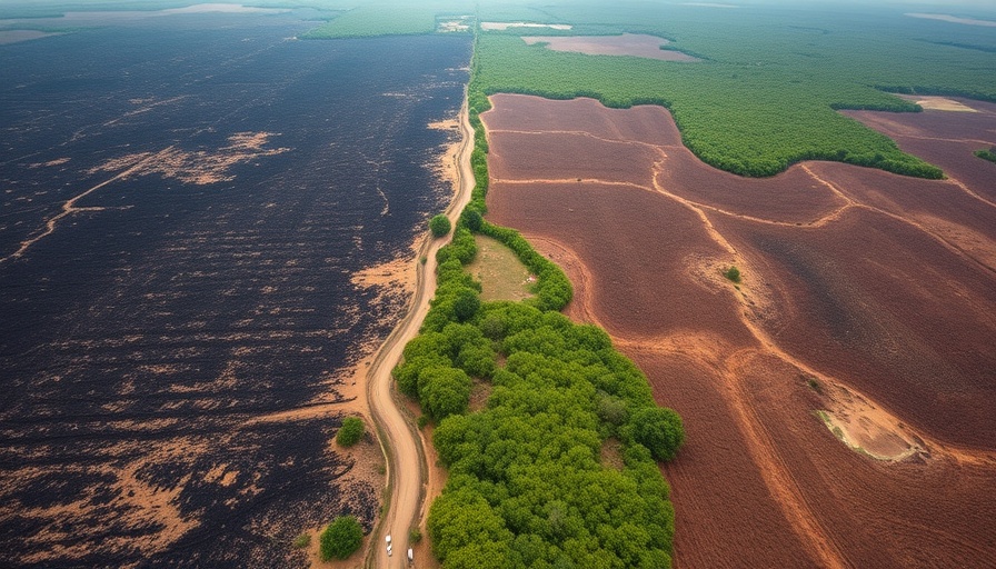 Aerial view of brush fire aftermath in Brevard County.