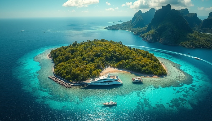 Scenic tropical island view in Maui with yacht and mountains.