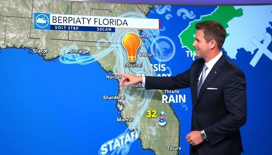 Central Florida Weather Forecast showing weather map and presenter.