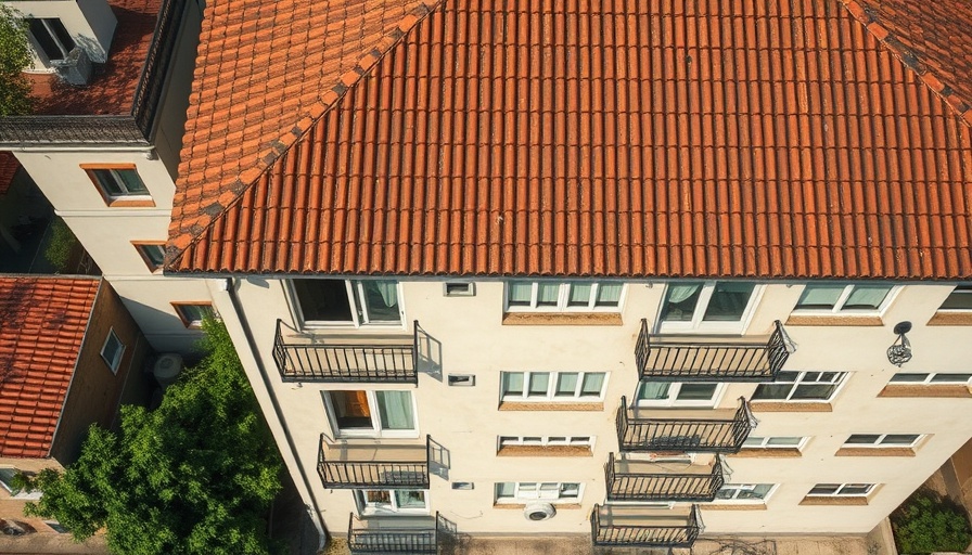 West Kendall condo building with balconies and brown roof.