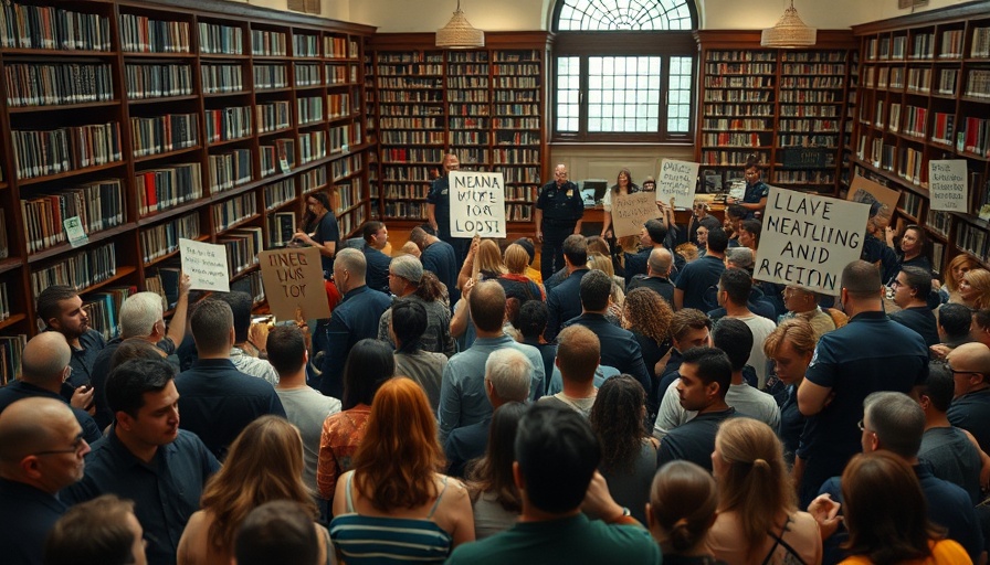 Pro-Palestinian protests at Columbia University with security in library.
