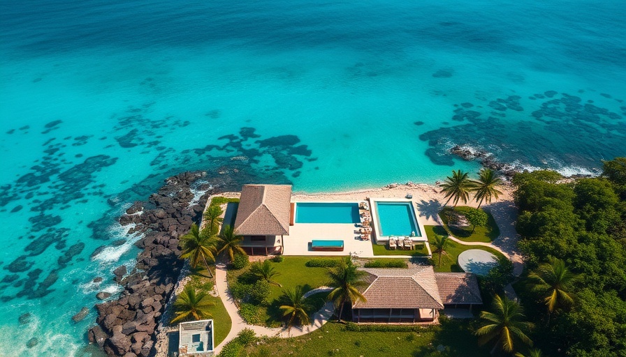 Scenic views of Tulum with a luxurious beach villa.