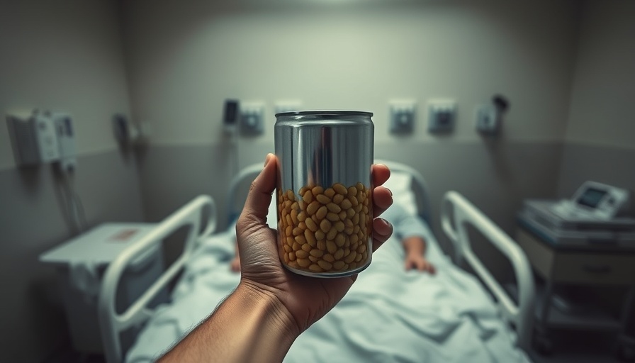 Patient in Gaza hospital experiencing food shortages, highlighted by canned beans.
