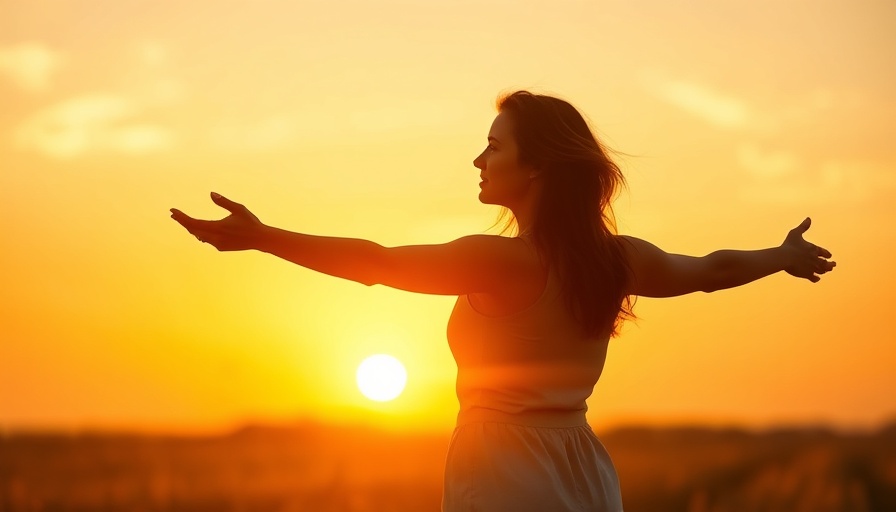 Finding hope for caregivers: event promo with silhouetted woman at sunset.
