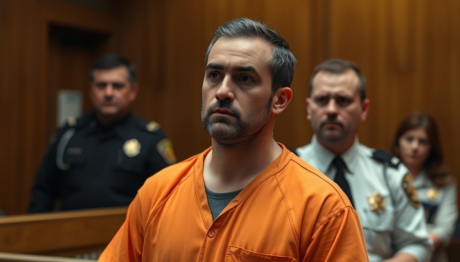 Florida News: Courtroom scene with man in orange jumpsuit and officer.
