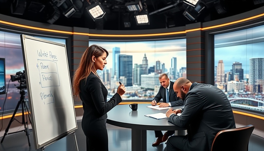News studio discussing S&P 500 and Paul Volcker.