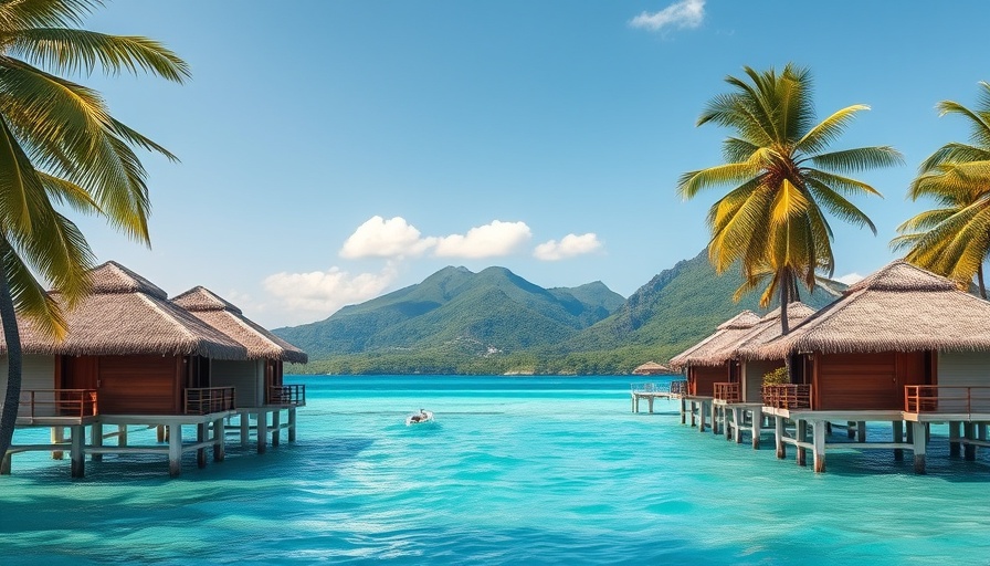 Beautiful Landscapes in Moorea showcasing overwater bungalows and mountains.