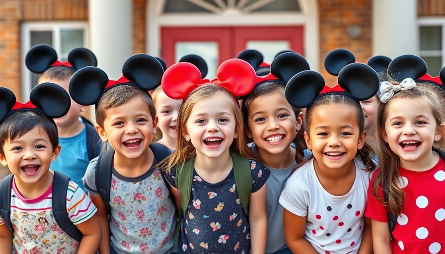 Children thrilled about Daytona Beach Disney World trip, wearing Mickey ears.
