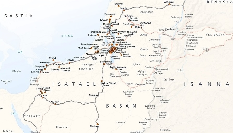Map of Israel showing key regions and cities related to Israeli strikes on Gaza.