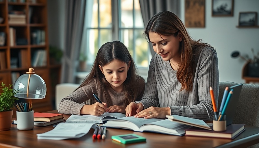 Mother and daughter studying at home as part of Florida school voucher program.