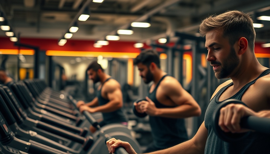 Local Health Transformation Stories: Men exercising in a modern gym.
