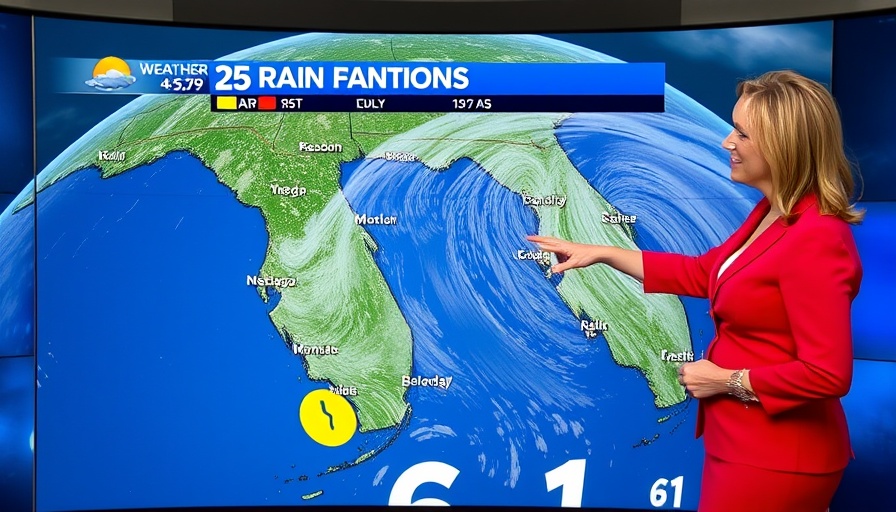 Orlando weather updates with forecast anchor on digital map.