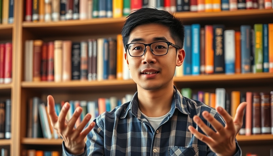 Explaining concepts with bookshelf background, how therapy can help you