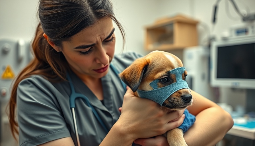 Worried woman comforts injured puppy in Ocala dog park incident.