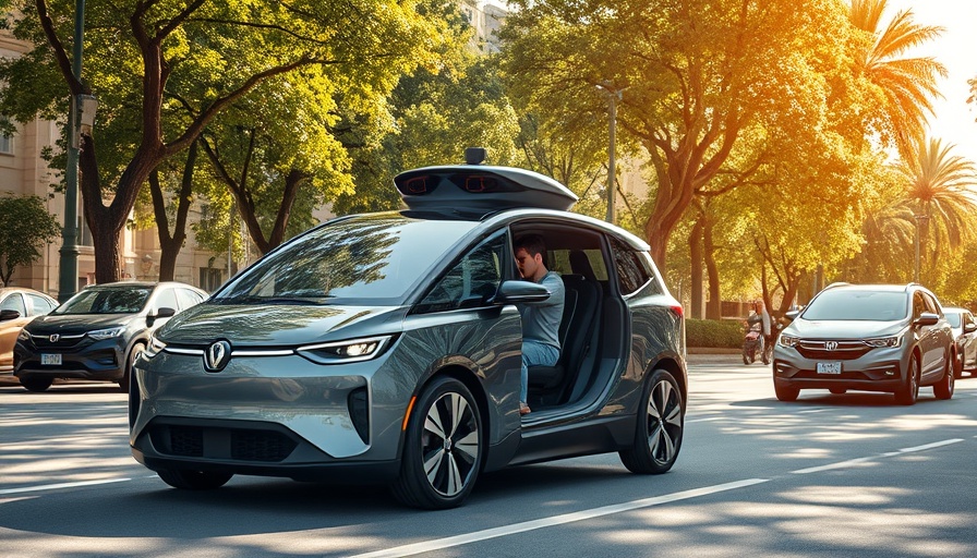 Waymo in Orlando testing self-driving car on a sunny street.