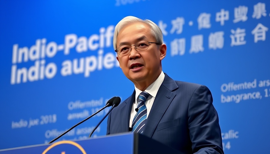Confident speaker at Indo-Pacific event, discussing U.S. support.