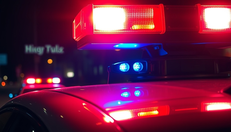 Flashing police lights at night in Winter Garden