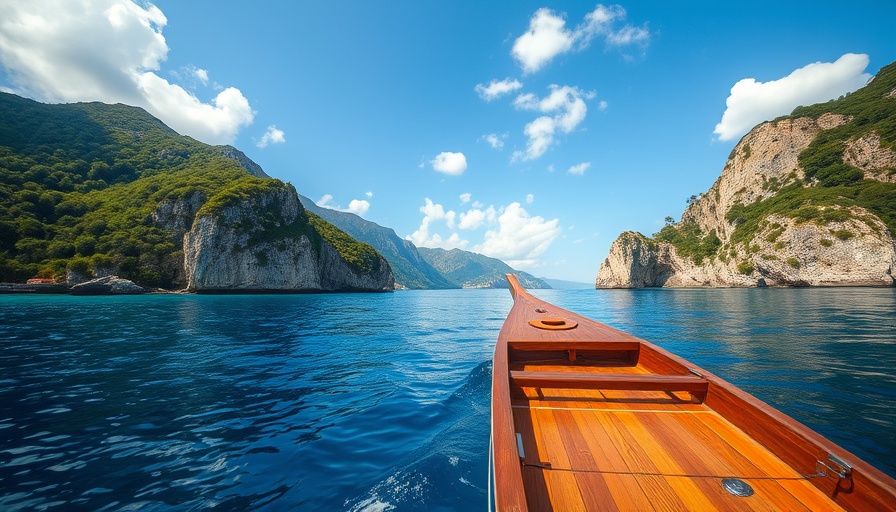 Scenic views in Capri Italy, featuring a wooden boat and vibrant landscape.