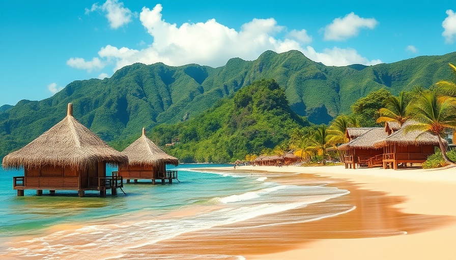 Travel Destinations: Tropical beach scene in Dominica.