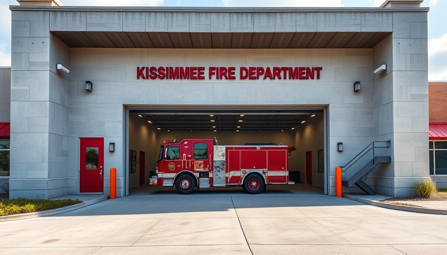 Kissimmee Fire Department with fire truck regarding firefighter fees.