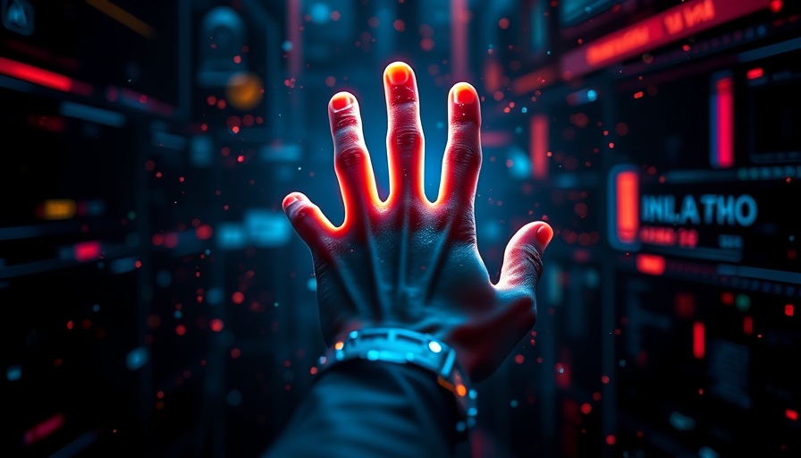 Futuristic hand in digital space for programming your reality for prosperity
