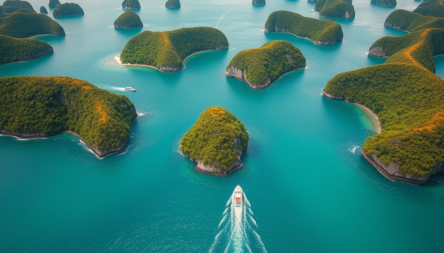 Scenic view of Papua Islands with clear waters and lush greenery.
