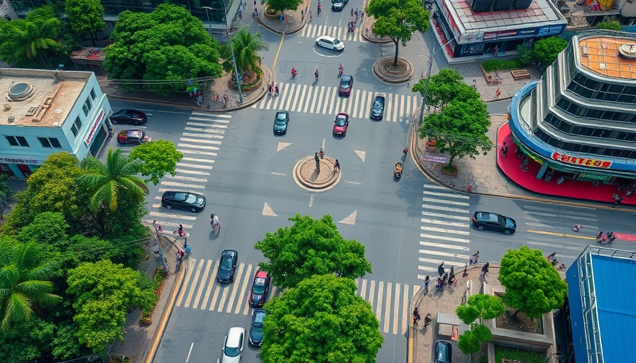 Aerial view of busy intersection in Osceola County.
