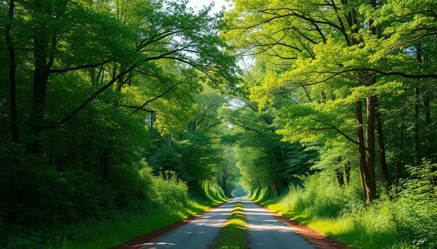 Bunnell Development Controversy scene with forest road