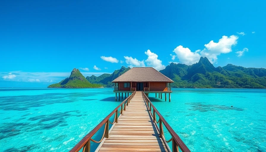 Solomon Islands scenic view with a tropical island bungalow over turquoise water.