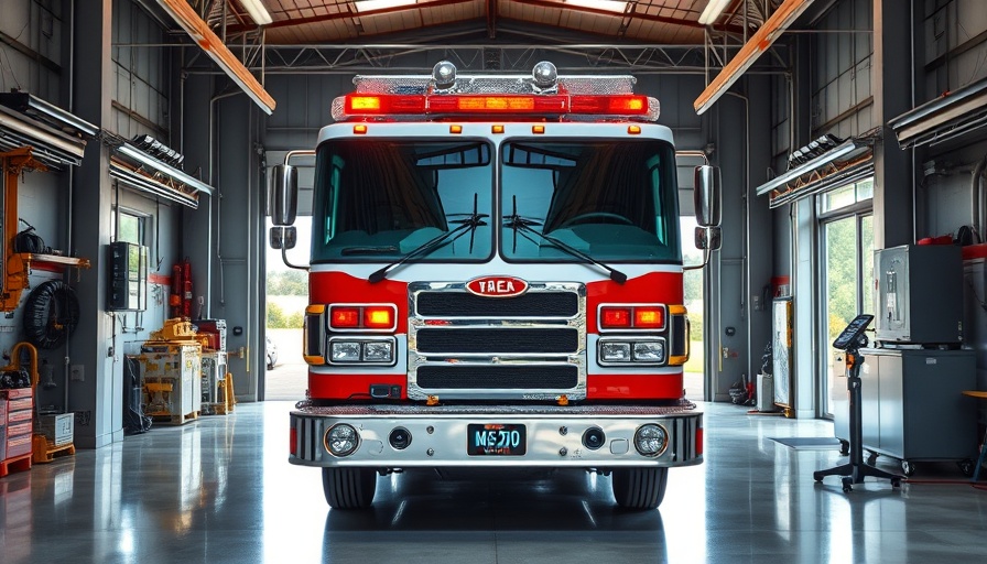 Fire truck showcasing traffic signal upgrades for emergency response.