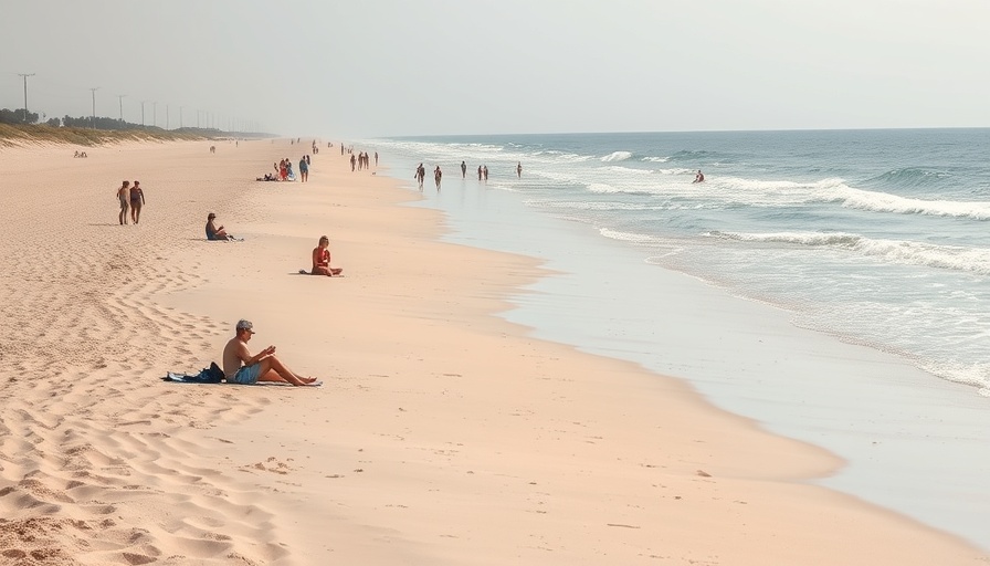 Flagler County beach funding debated amidst serene summer beach scene.