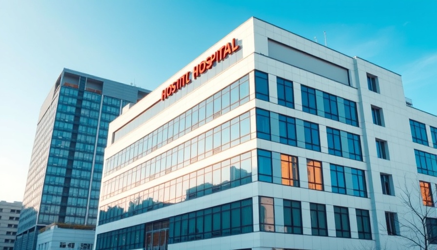 Modern hospital building with Emory sign against sky.