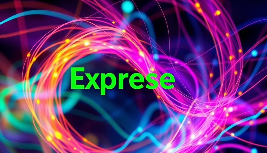 Glowing abstract swirl of colors with 'Expresses' text for manifest money concept.