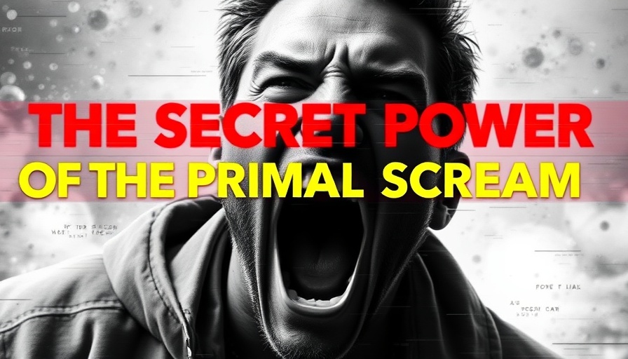 Primal scream concept in digital design with vibrant typography.