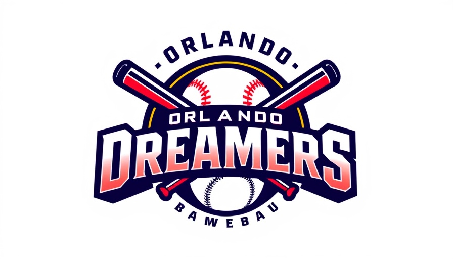 Orlando Dreamers logo with baseball and bats, highlighting potential Tampa Bay Rays purchase.