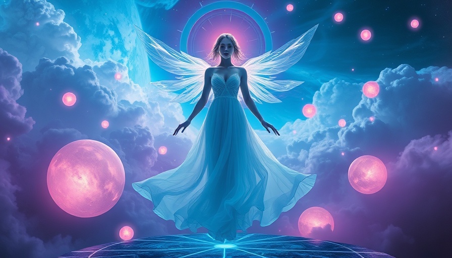 Ethereal figure manifesting cosmic energy in a futuristic setting.