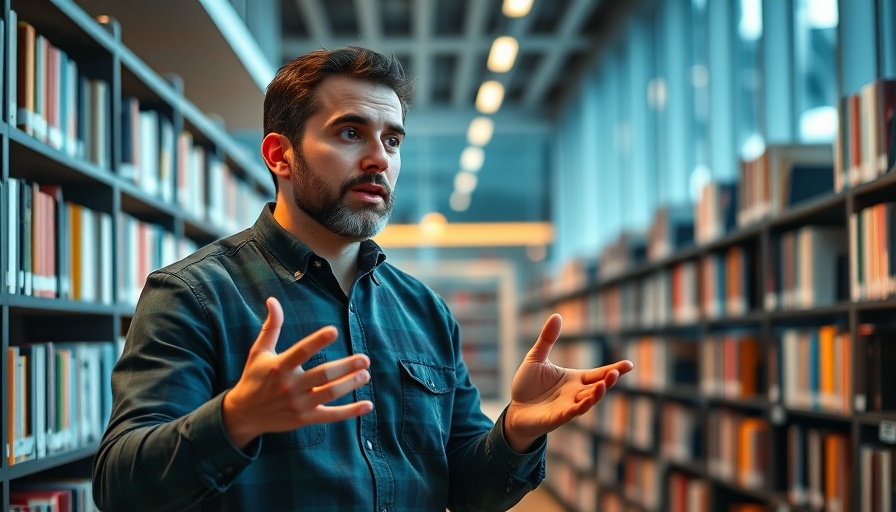 Man discussing memory improvement techniques in a library setting.