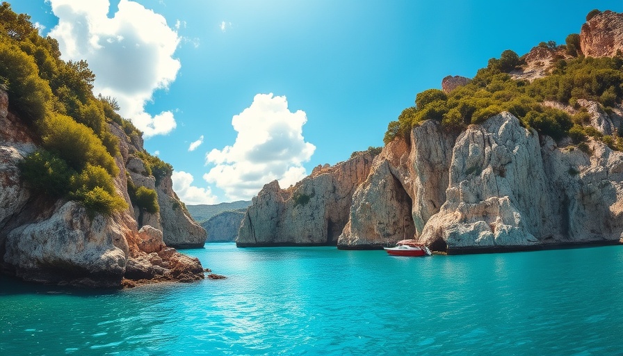 Beautiful landscapes in Mallorca featuring a turquoise bay and cliffs.